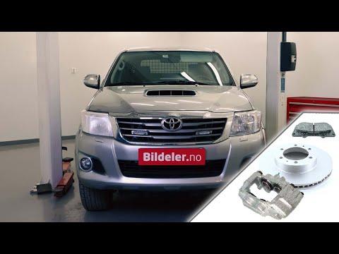 Toyota Hilux: Hvordan bytte bremseskiver, klosser og caliper foran - 2005 og nyere modeller.