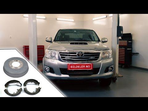Toyota Hilux: Hvordan bytte bremser bak(bremsetrommel og bremsesko) - 2015 og nyere modeller.
