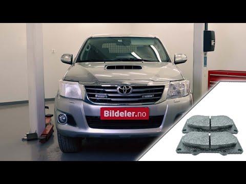 Toyata Hilux: Hvordan bytte bremseklosser foran - 2006 og nyere modeller.